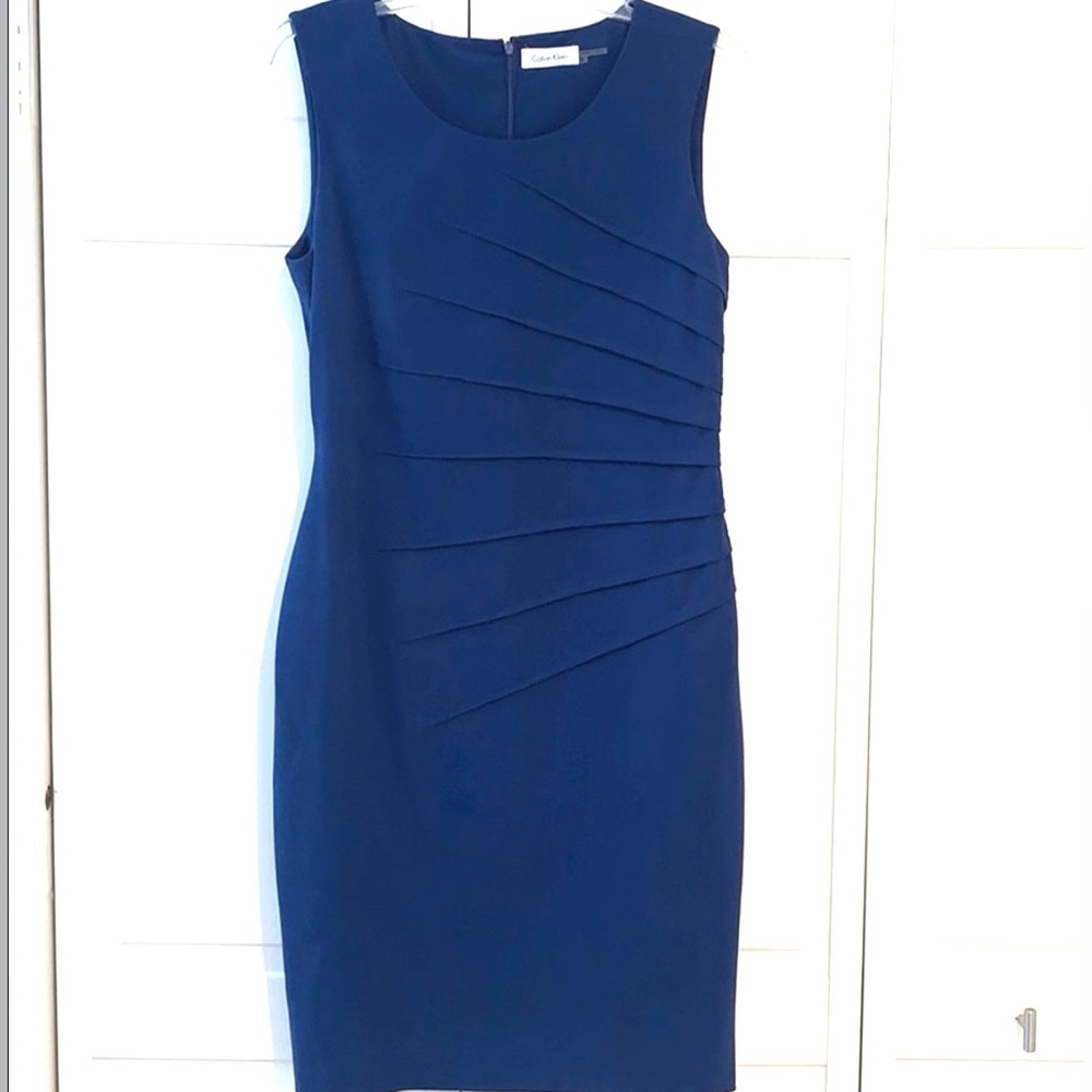 Calvin Klein Royal Blue Sleeveless Sheath Dress Size 6